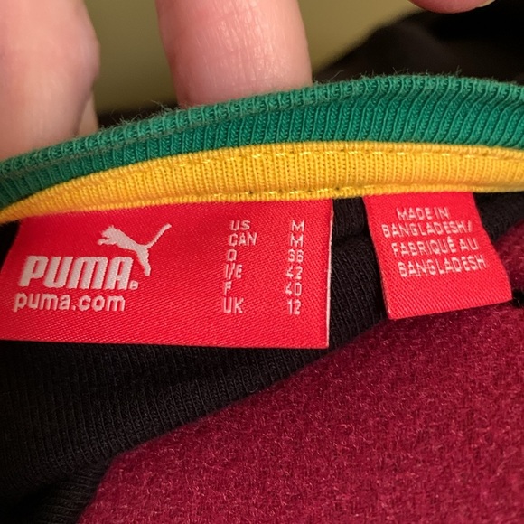 Puma Women's Black Long Sleeve Top with Green and Yellow Jamaica Accents - Picture 9 of 11